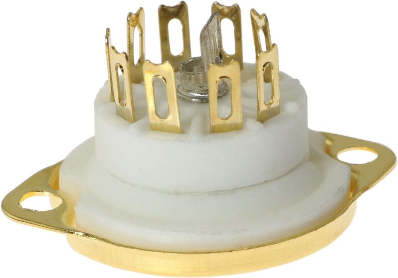 SQXBK Vacuum Tube Socket 2PCS Ceramic Gold Plated 9Pin Chassis Mount Vacuum Tube Socket For 12AX7 12AT7 12AU7 ECC83 EL84 6922 Etc Vacuum Tube - Image 3